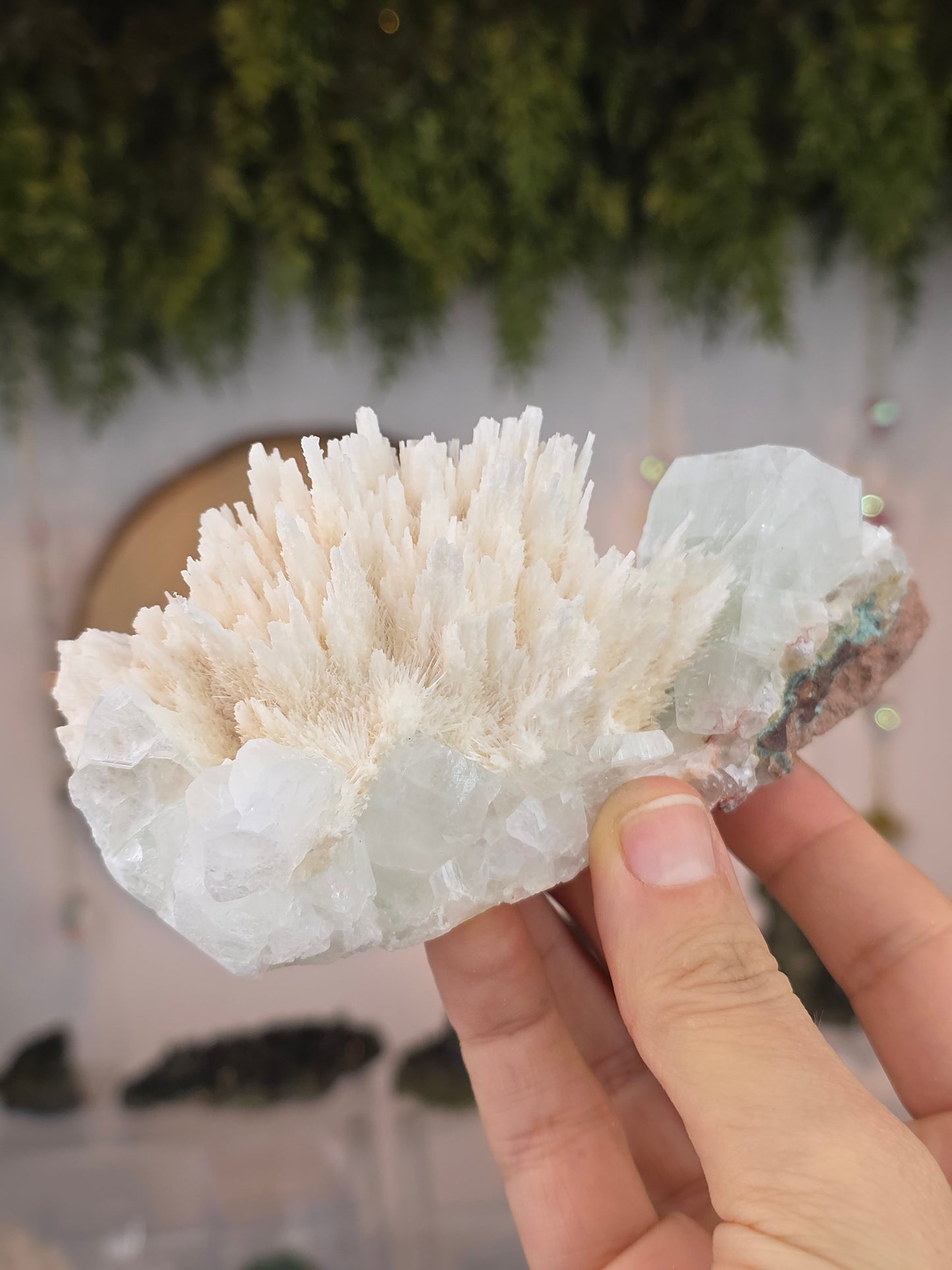 Apophyllite on Mordenite with Hematite Inclusions - Ahmednagar District, Maharashtra, India