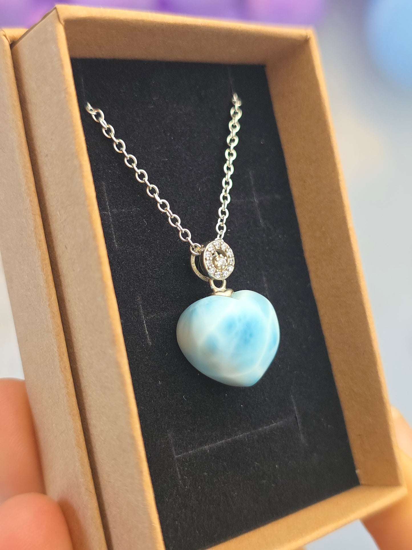 Larimar Heart Necklace B