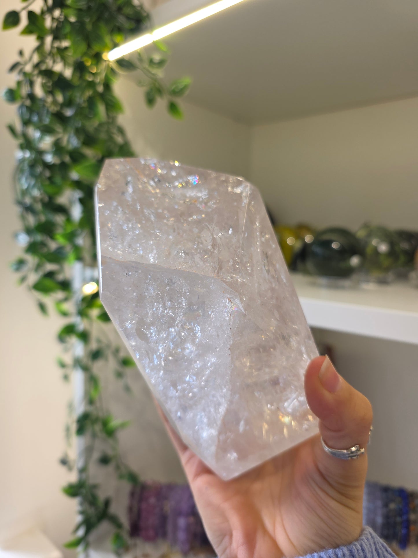 Statement HQ Himalayan Clear Quartz Freeform on Stand