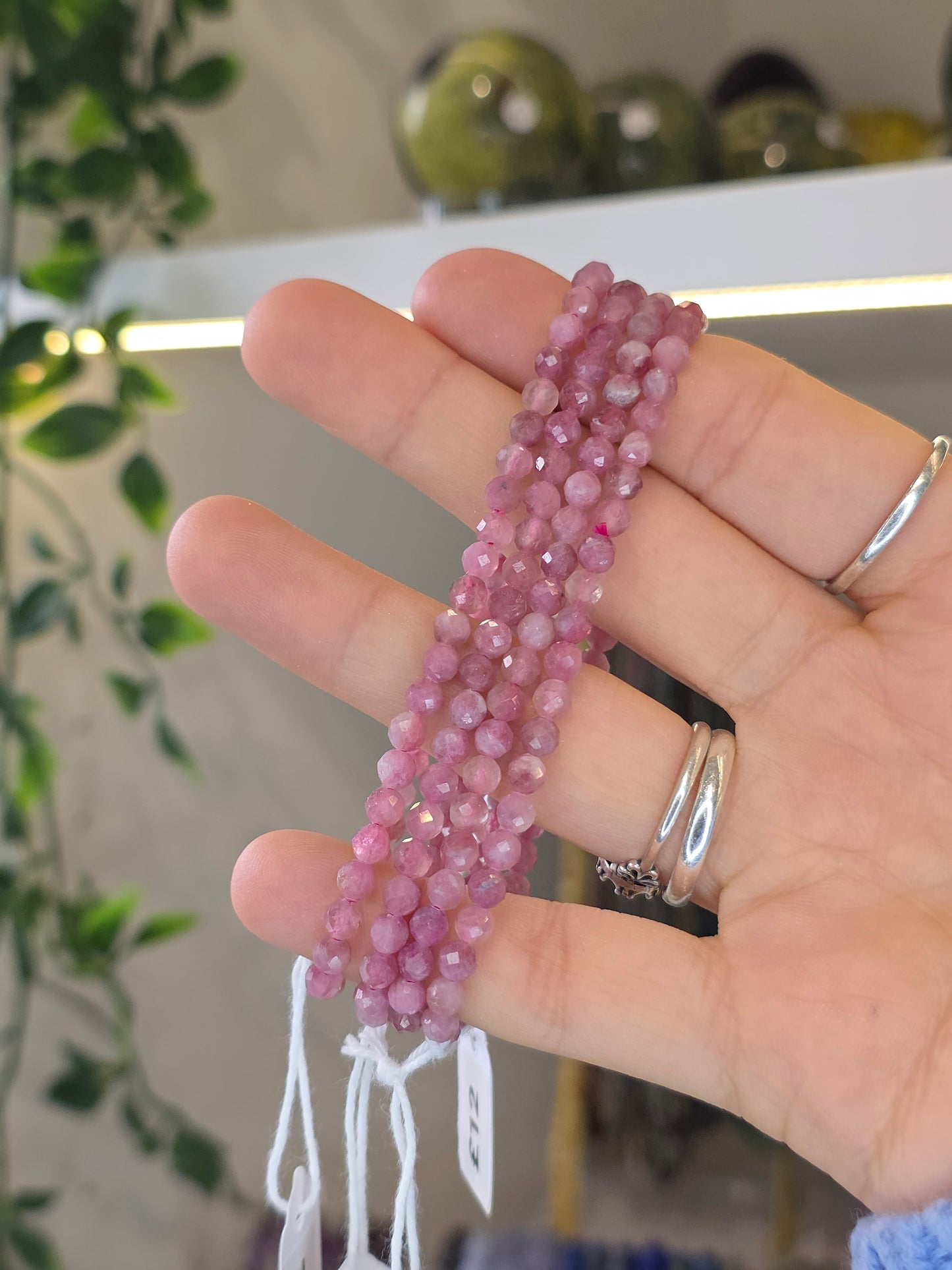 Facetted Pink Tourmaline Bracelets 4mm