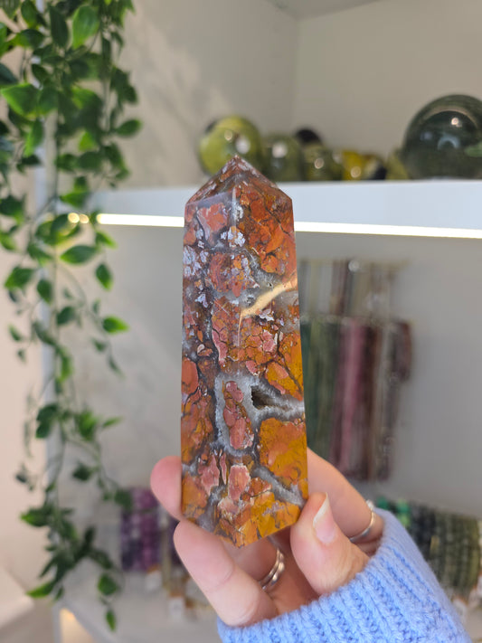 Indonesian Pink Brecciated Jasper Tower C