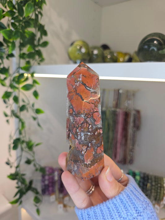 Indonesian Pink Brecciated Jasper Tower D