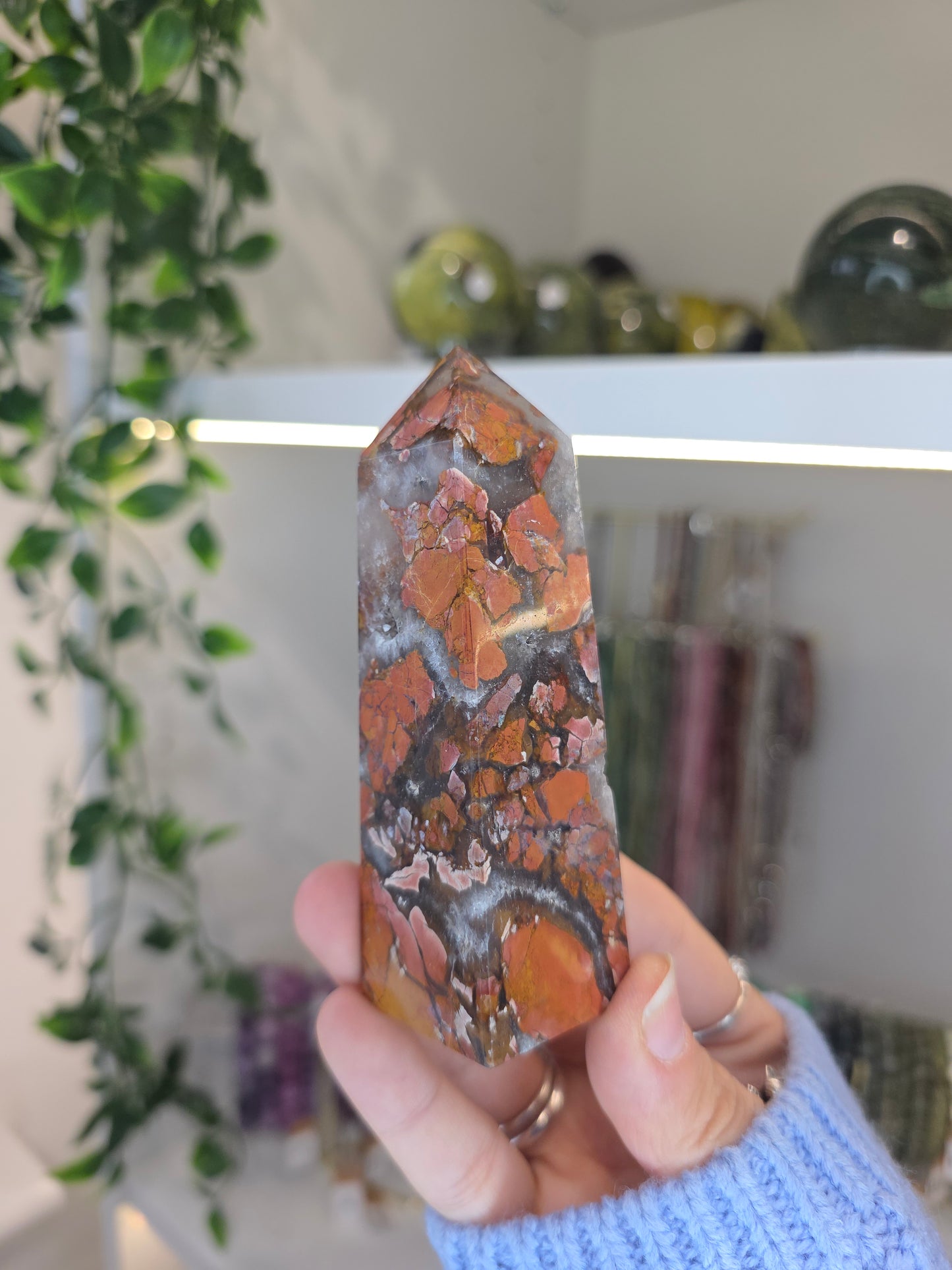 Indonesian Pink Brecciated Jasper Tower E