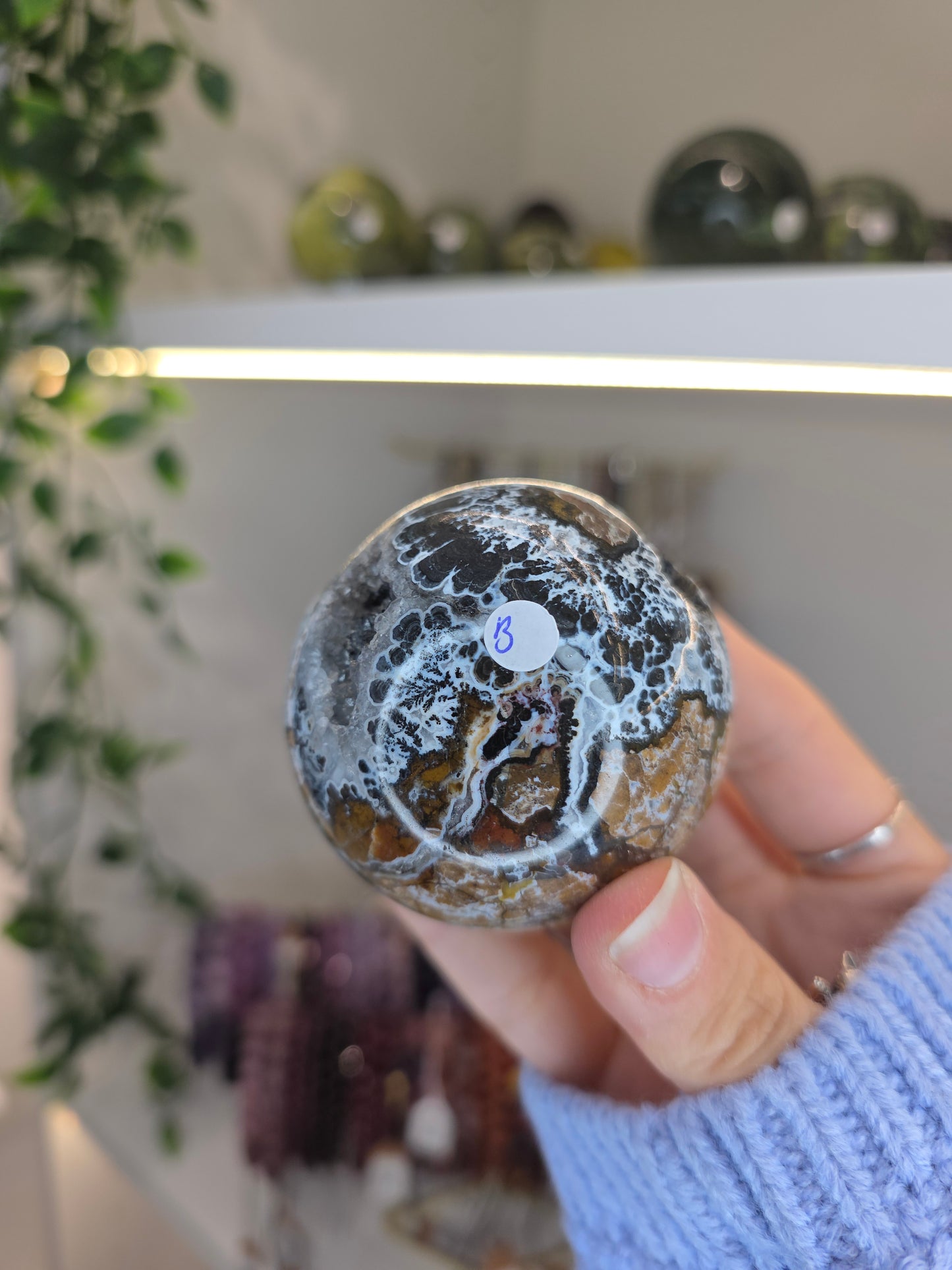 Indonesian Rare Blue Brecciated Jasper Sphere B
