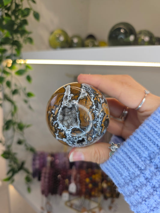 Indonesian Rare Blue Brecciated Jasper Sphere C