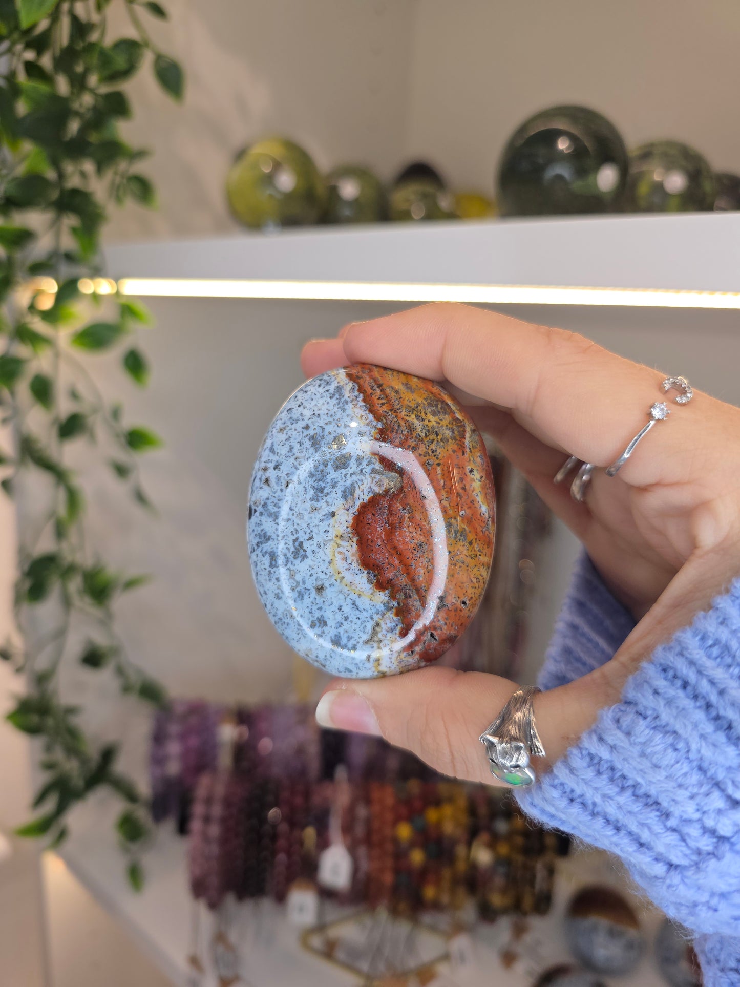 Indonesian Rare Multicolour Marcasite Palm Stones