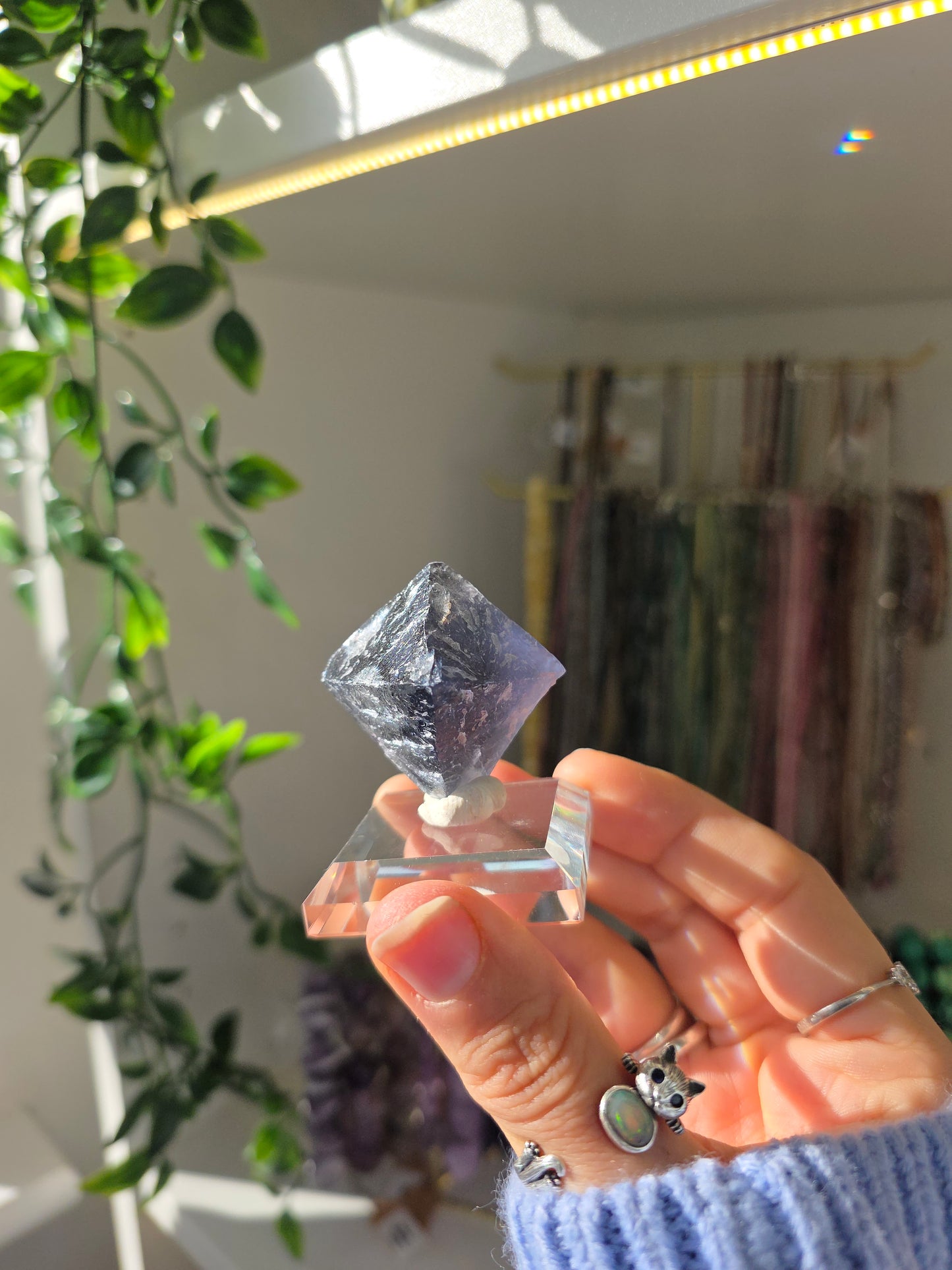 Natural Blue Fluorite Octahedral Diamonds from the Fujian Province