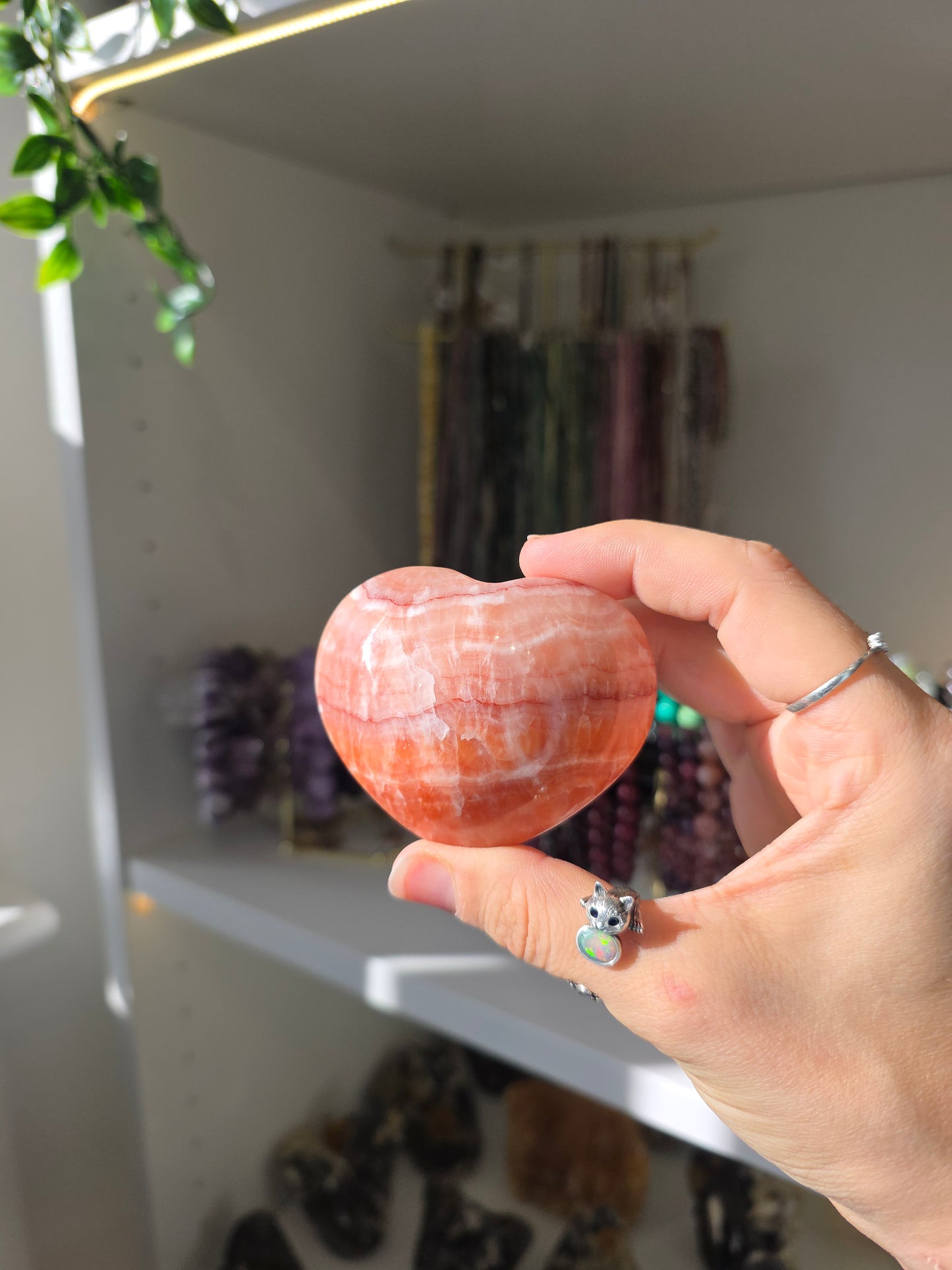 Red Banded Calcite Hearts