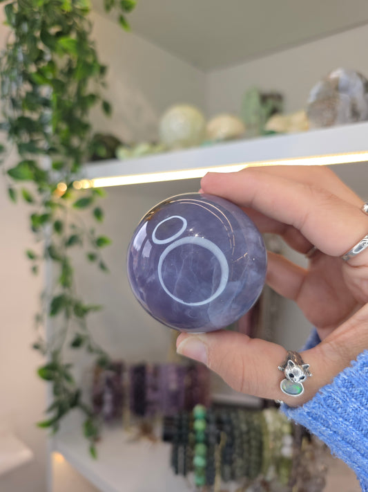 Blue Chalcedony Druzy Sphere from Indonesia D