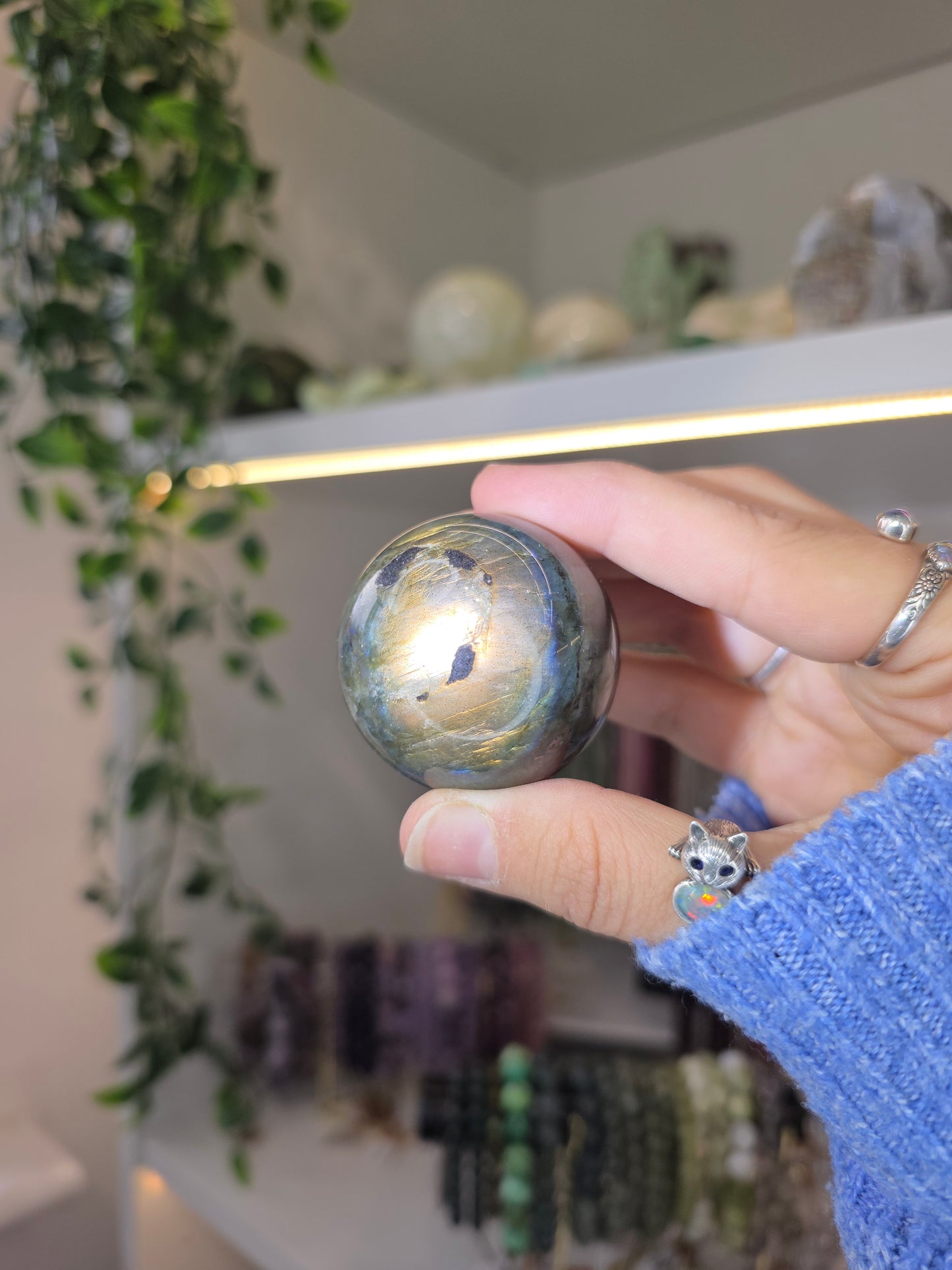 Various Labradorite Spheres some with Hypersthene from Madagascar