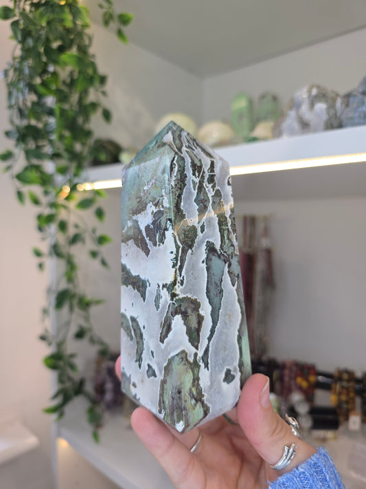 Zebra Jasper (Unicorn Jasper) Chunky Tower from India E