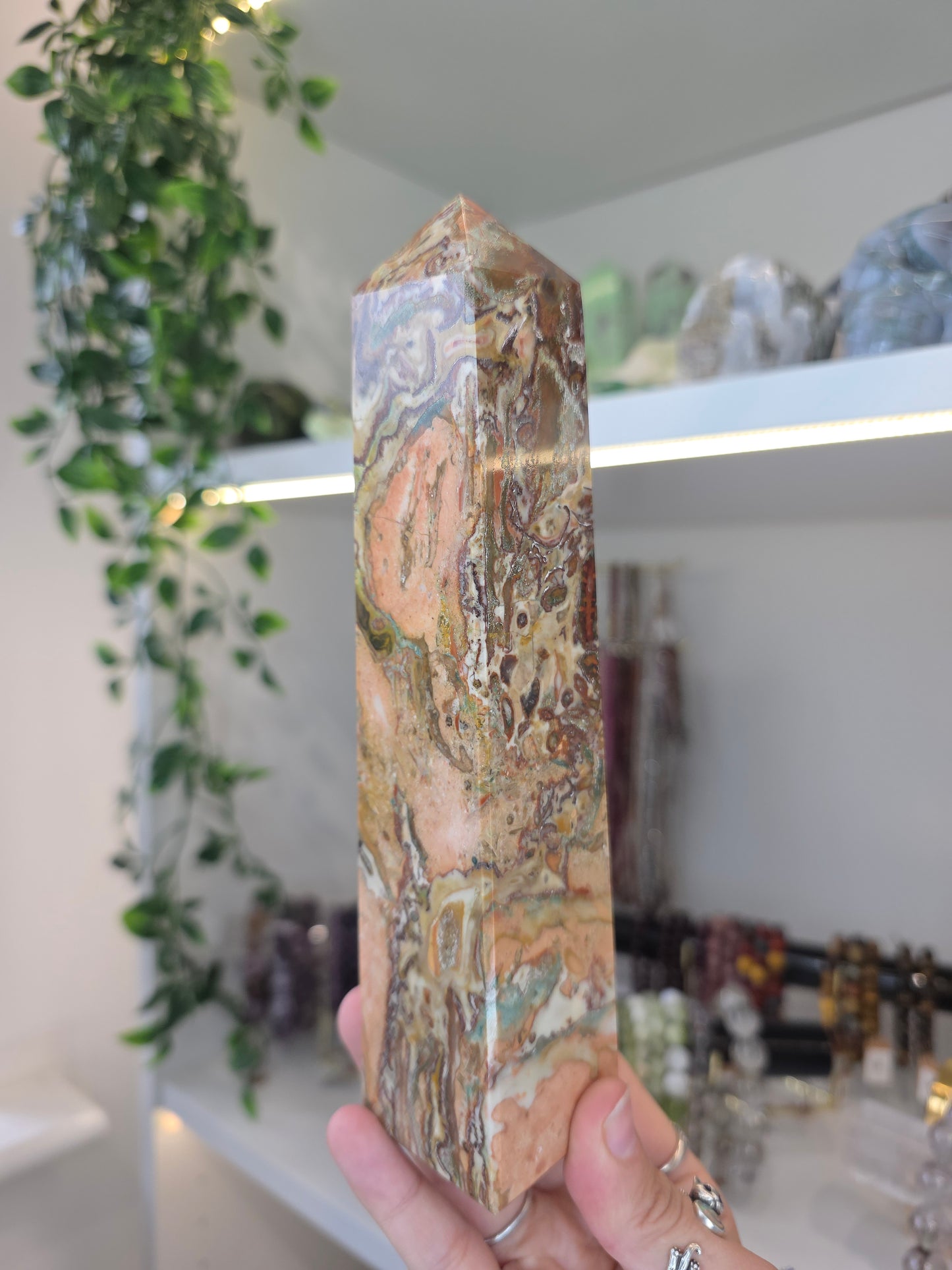 Rare High Grade Dolomite Tower (with Hematite, Chlorite, Chalcedony, Silica Mineral Inclusions) from Chihuahua, Mexico - A