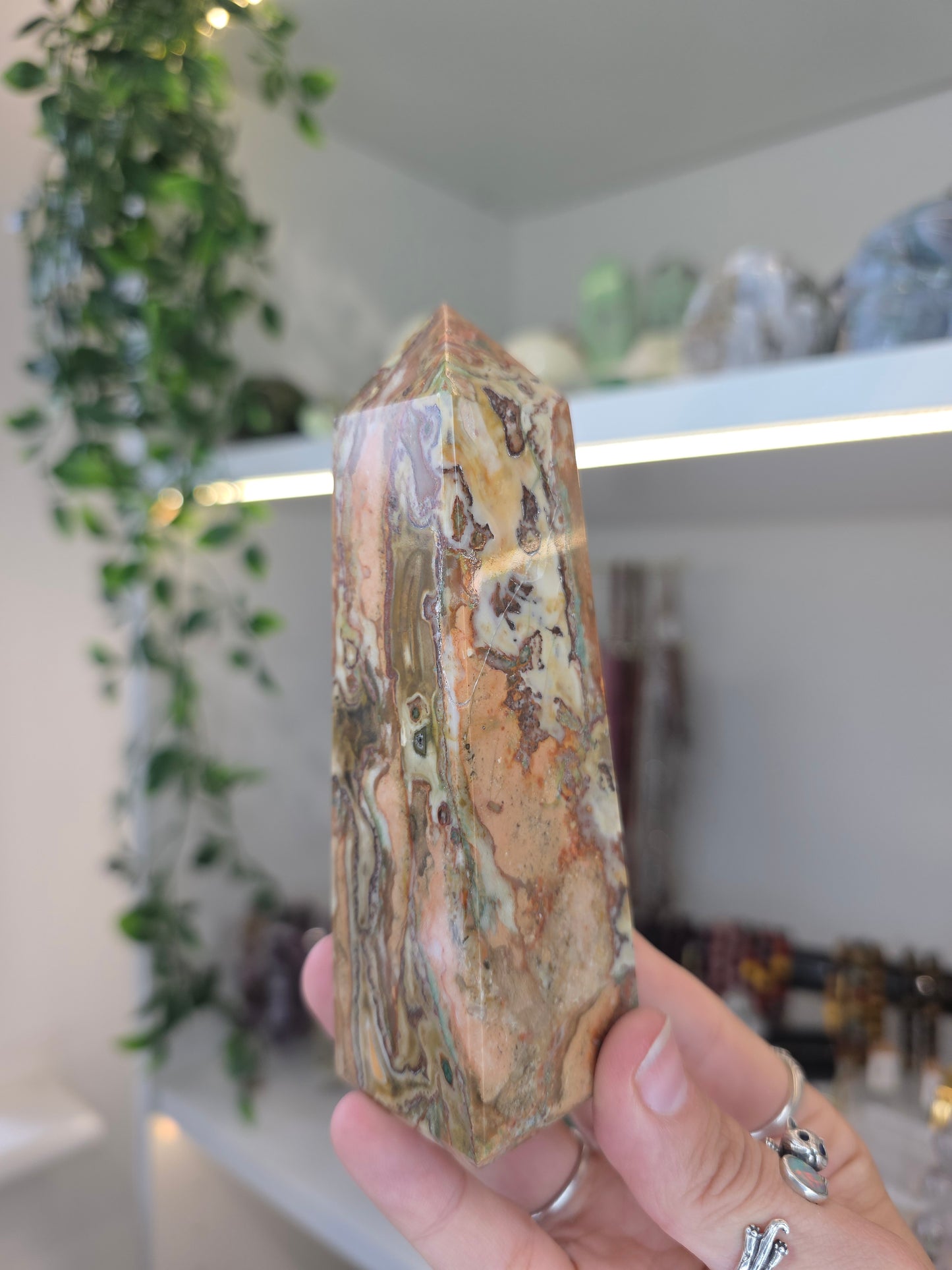 Rare High Grade Dolomite Tower (with Hematite, Chlorite, Chalcedony, Silica Mineral Inclusions) from Chihuahua, Mexico - E
