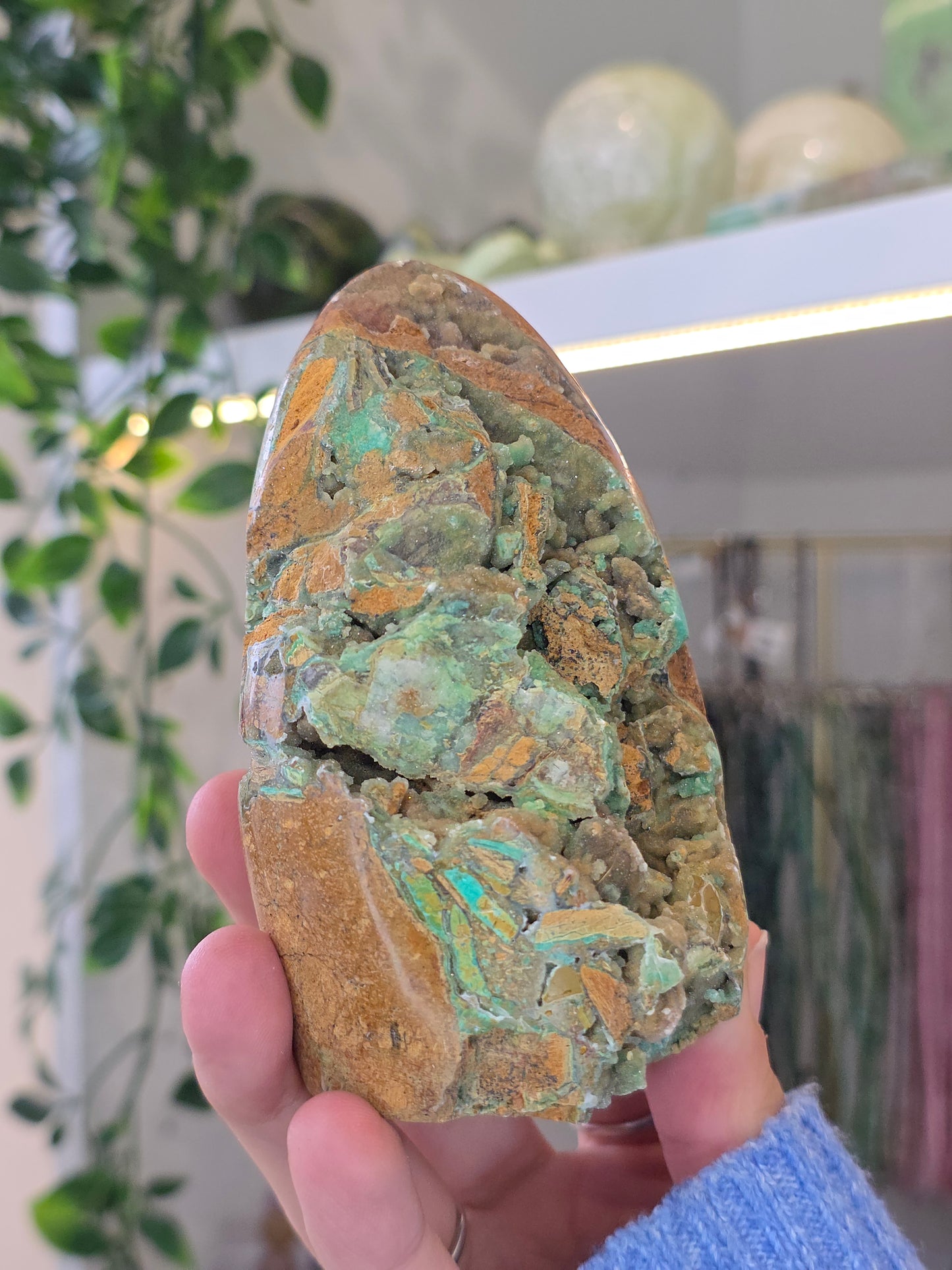 Smithsonite Half Raw Half Polished Freeform from Indonesia - D