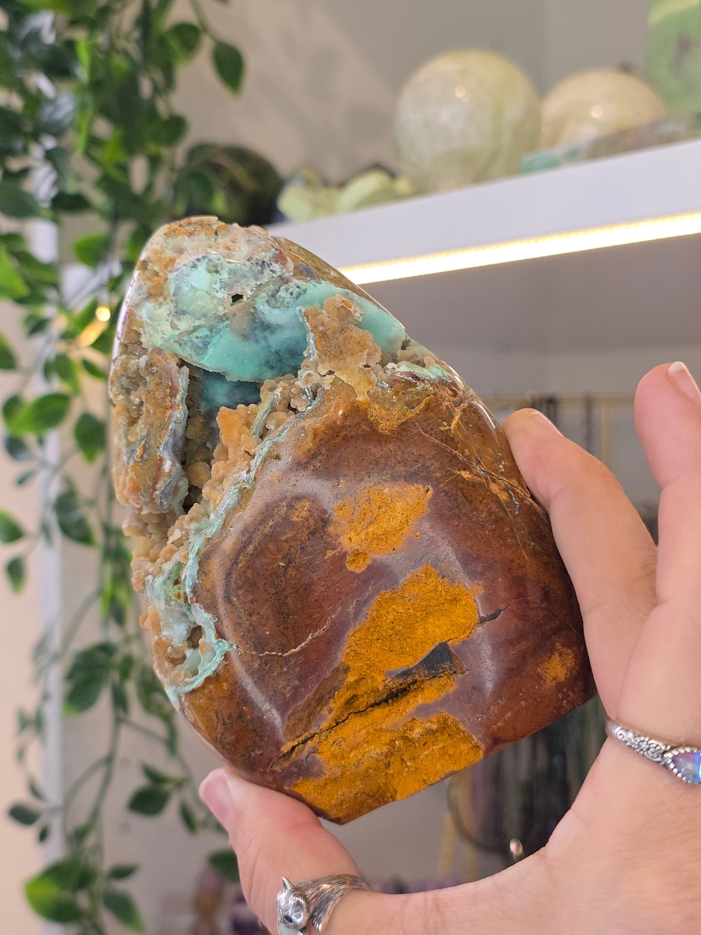Smithsonite Half Raw Half Polished Freeform from Indonesia - A