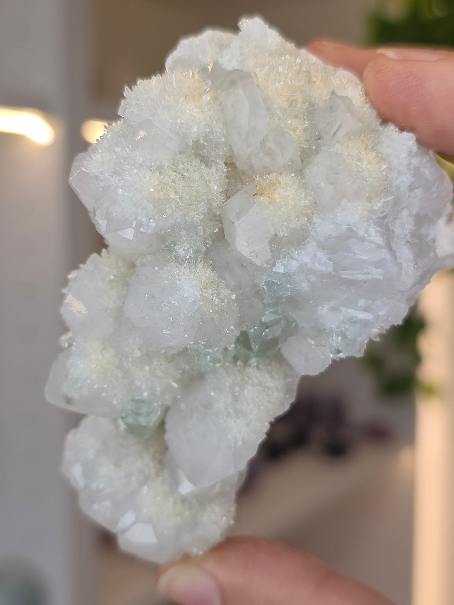 XHL Fluorite with UV Reactive Calcite on Quartz from Xianghualing Mine, Hunan Province, China - B