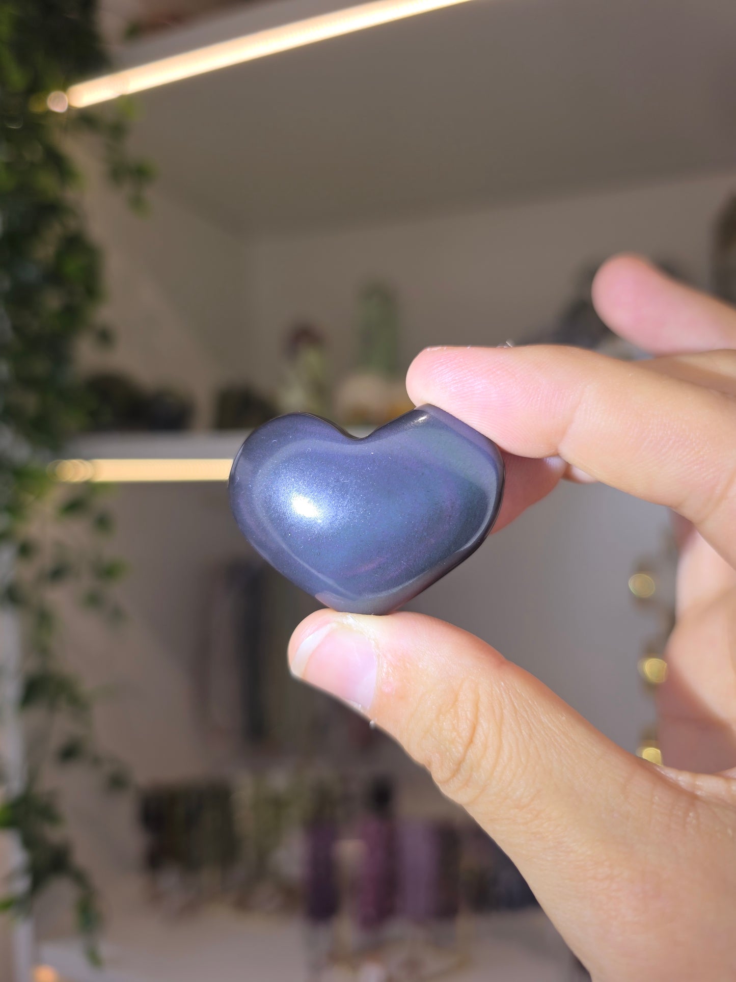 Rainbow Obsidian Hearts from Mexico