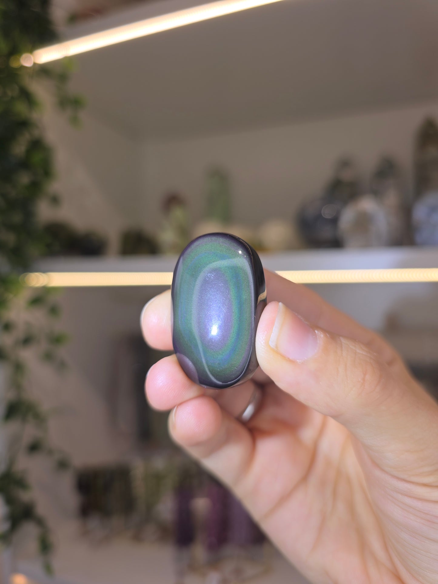 Rainbow Obsidian Palm Stones from Mexico