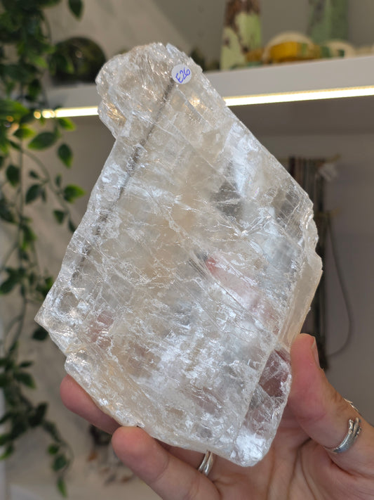 Raw Selenite Slice from Mexico - E