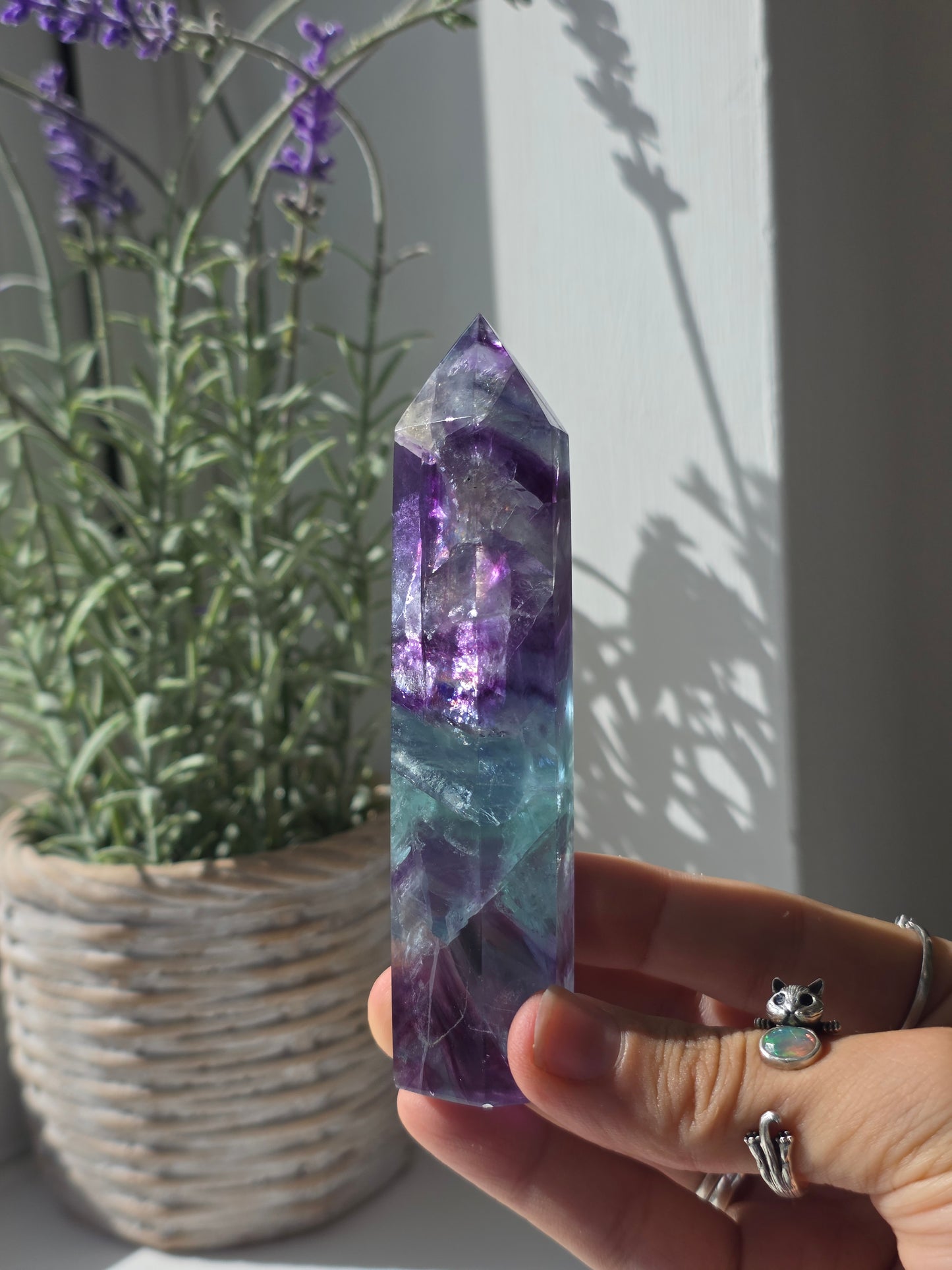 Flashy Rainbow Fluorite Tower - I