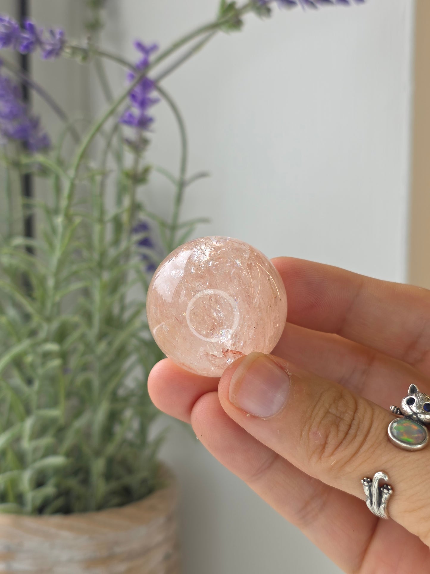 Pink Himalayan Quartz (Hematite Included) Sphere - G
