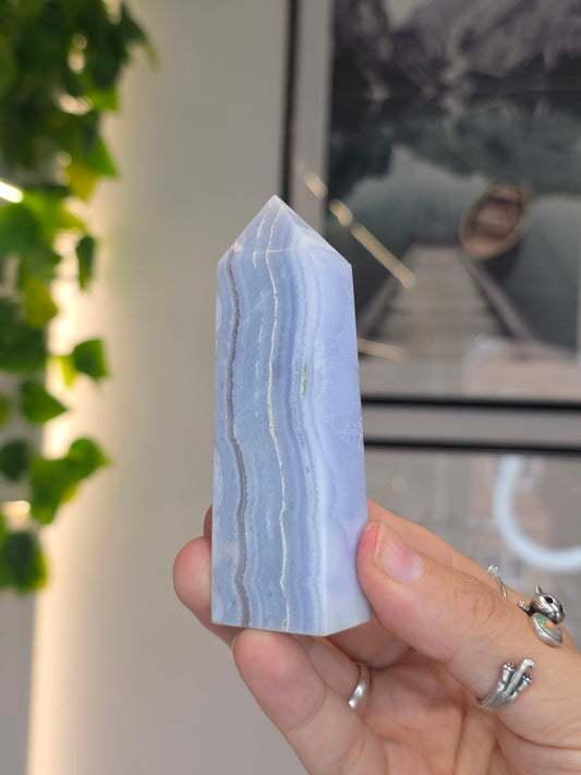 Blue Lace Agate Tower - C