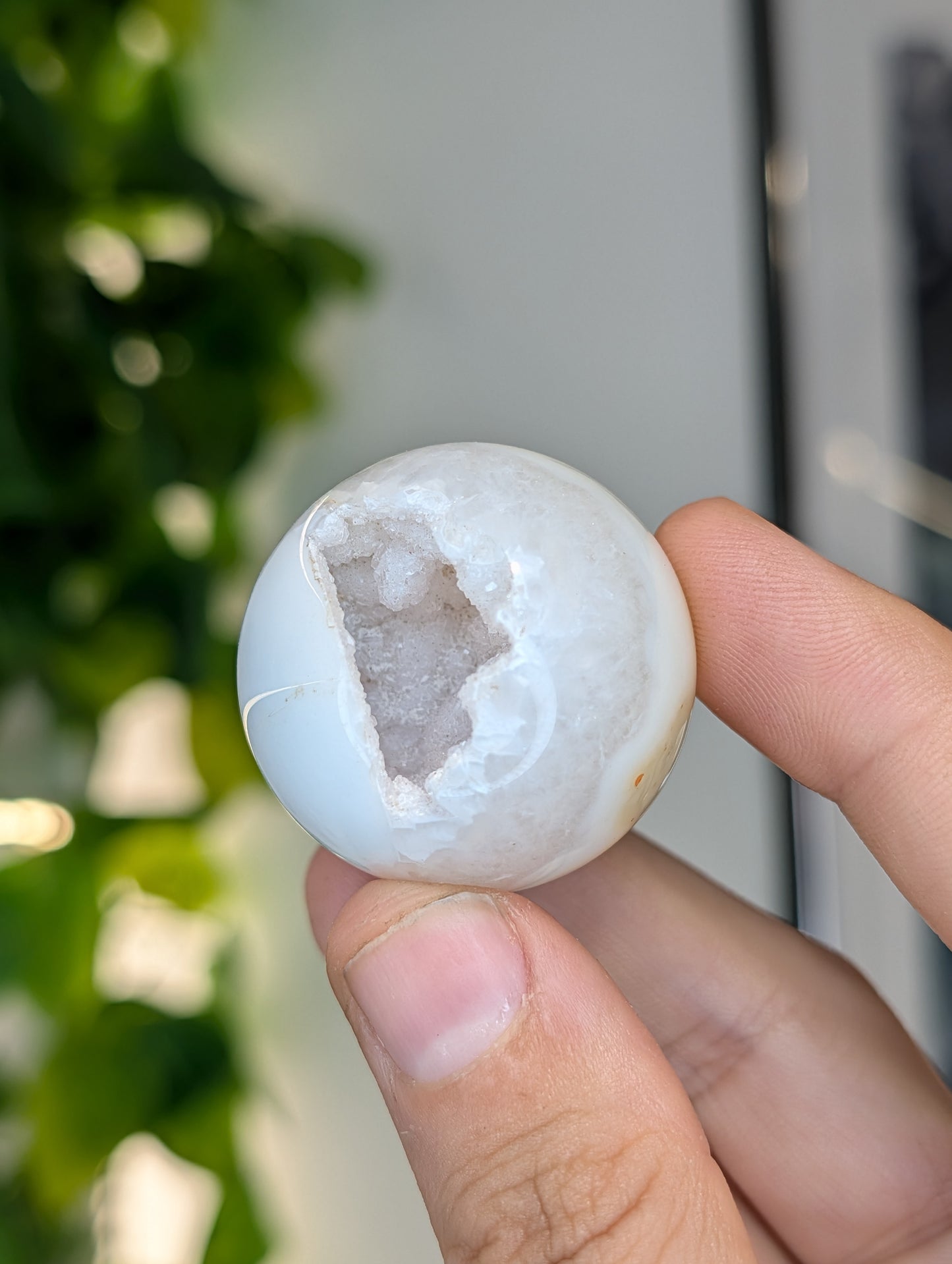 Peachy Pink Druzy Agate Sphere
