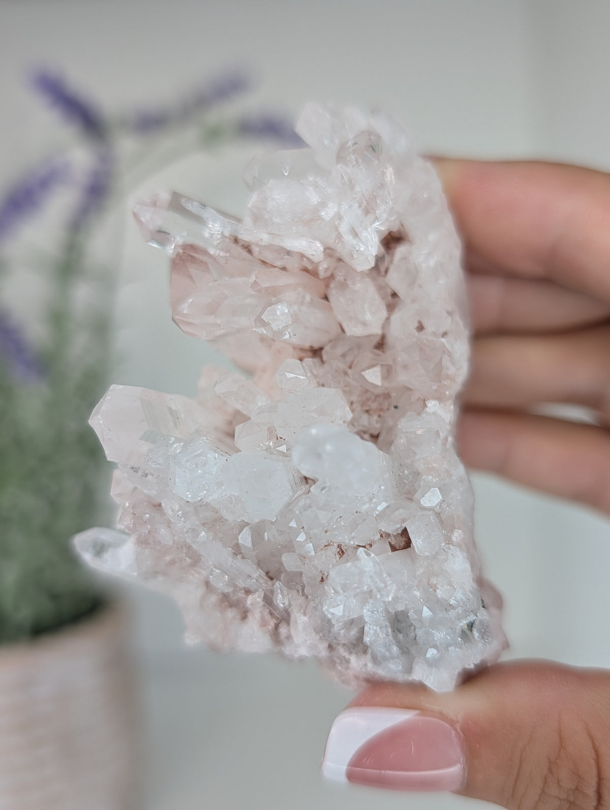 Pink Lemurian Quartz Clusters Specimens from Brazil