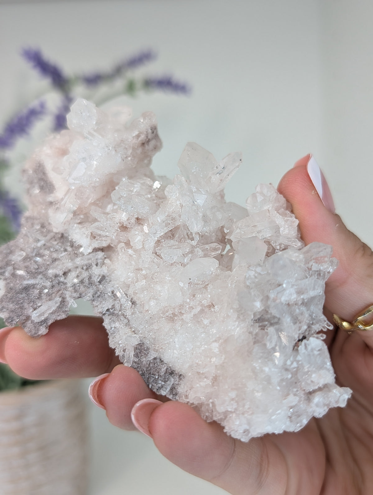 Pink Lemurian Quartz Clusters Specimens from Brazil