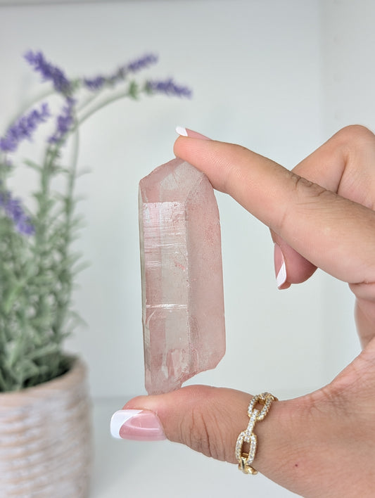Pink Lemurian Quartz Specimens from Brazil