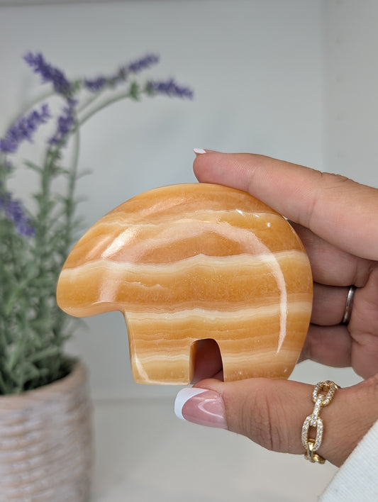 Juicy Orange Calcite Zuni Bears