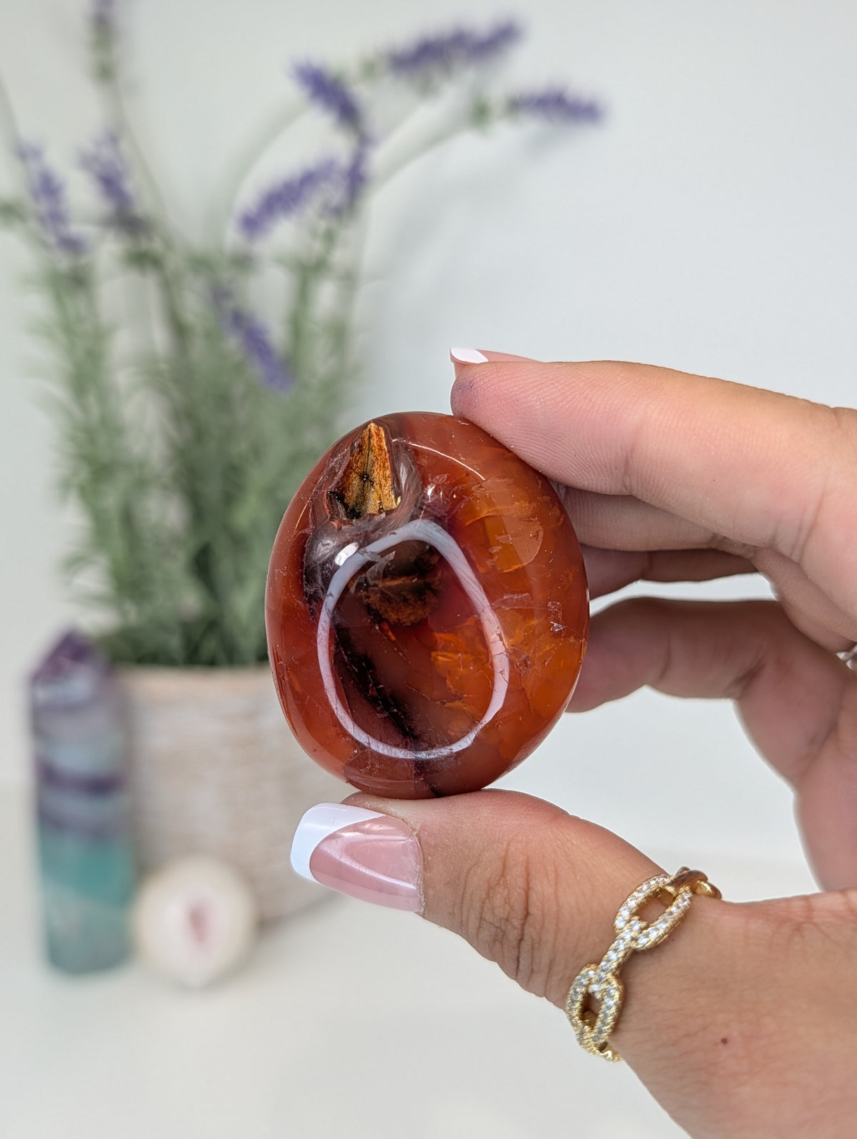 Carnelian Palm Stones from Indonesia
