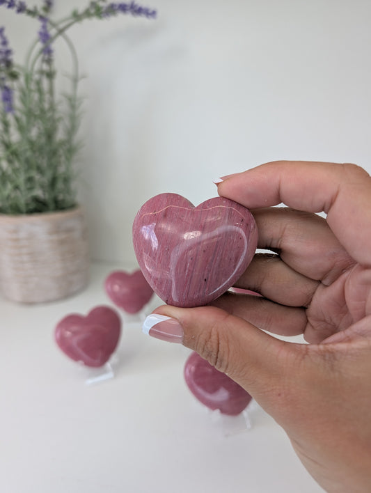 Intuitively Chosen Pink Petrified Wood Hearts