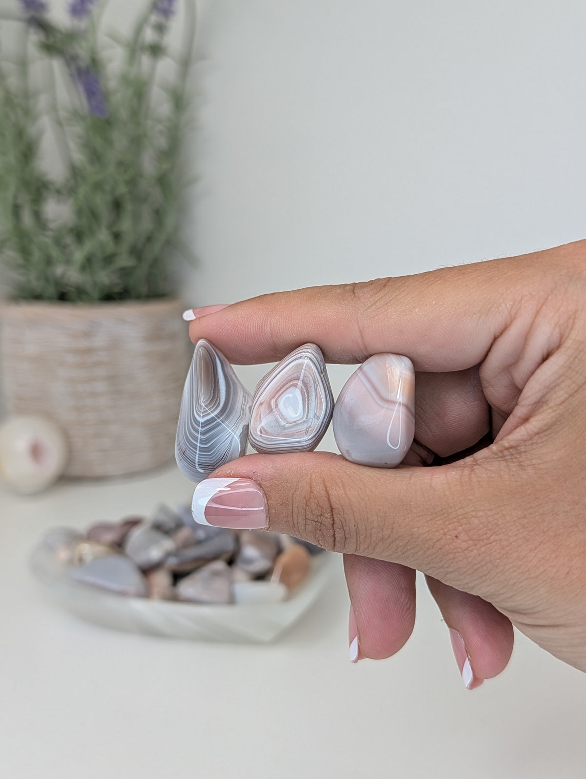 Pink Botswana Agate Freeform Tumble Scoop