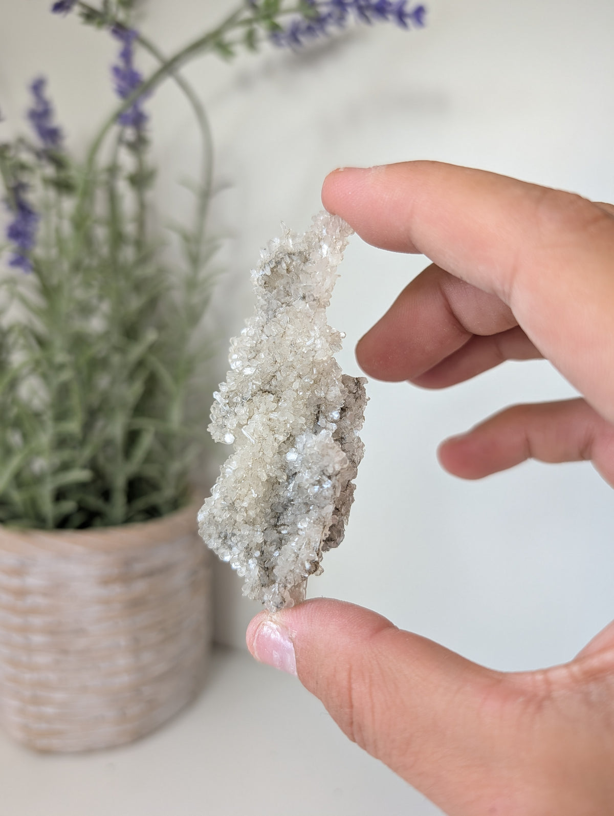 Black Chalcedony with Sugary Stilbite Specimen from Bhopal, India