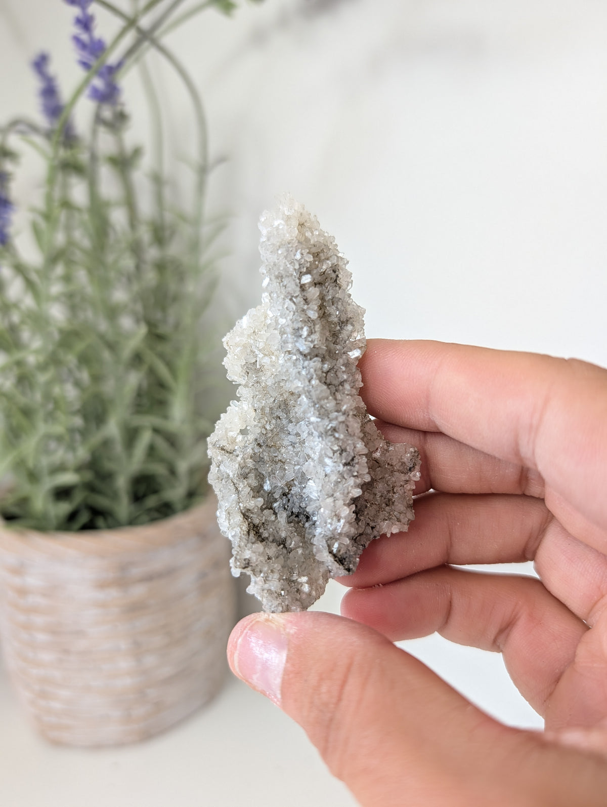 Black Chalcedony with Sugary Stilbite Specimen from Bhopal, India