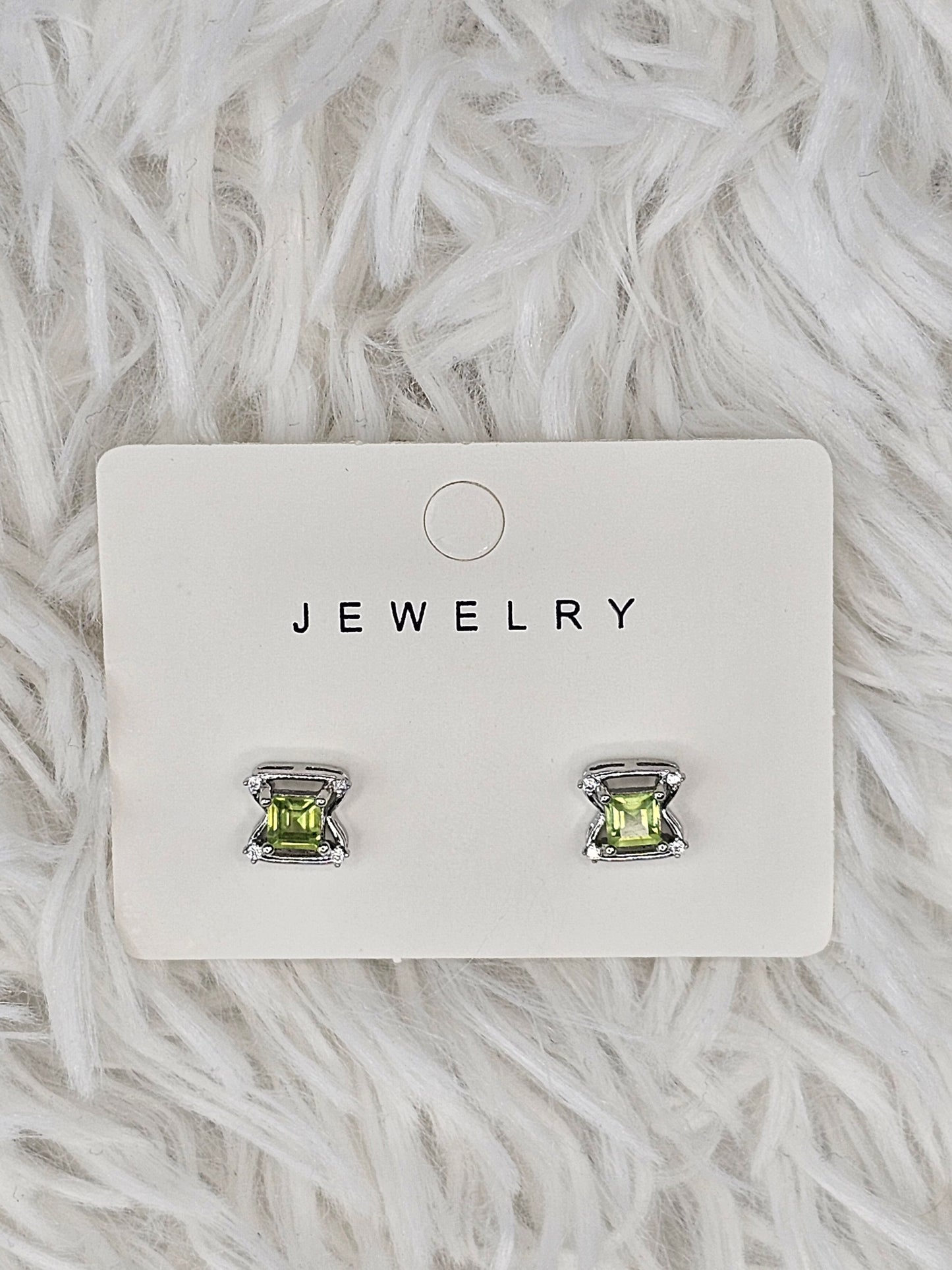 S925 Silver Peridot Earrings - MAS0881