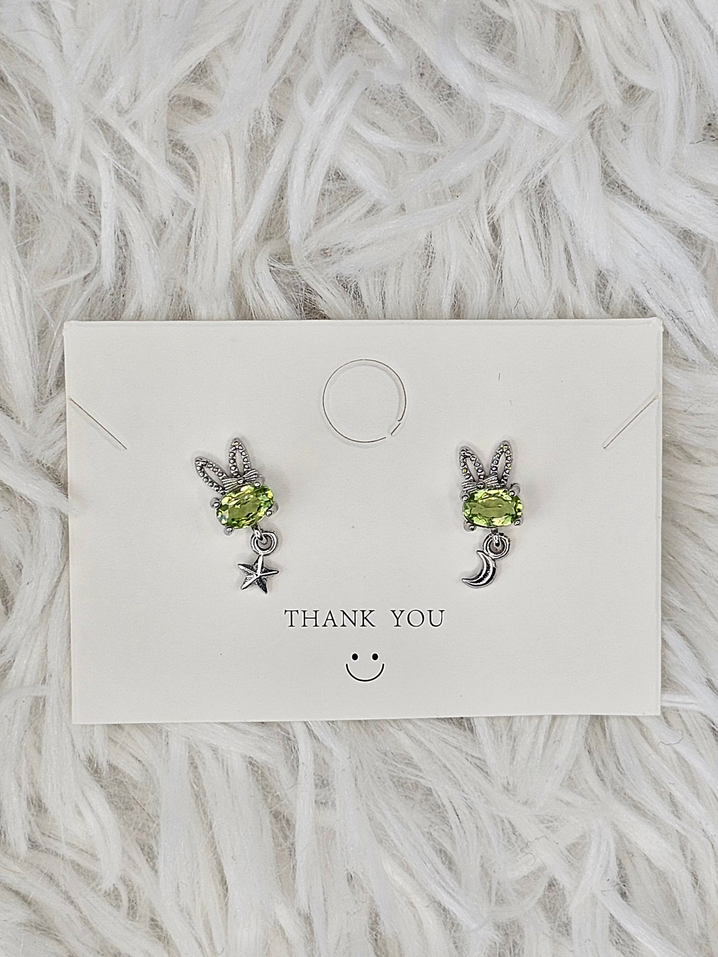 S925 Silver Peridot Earrings - MAS0865