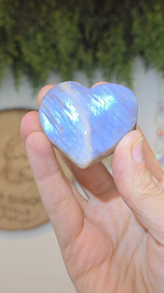 Moonstone with Sunstone Hearts