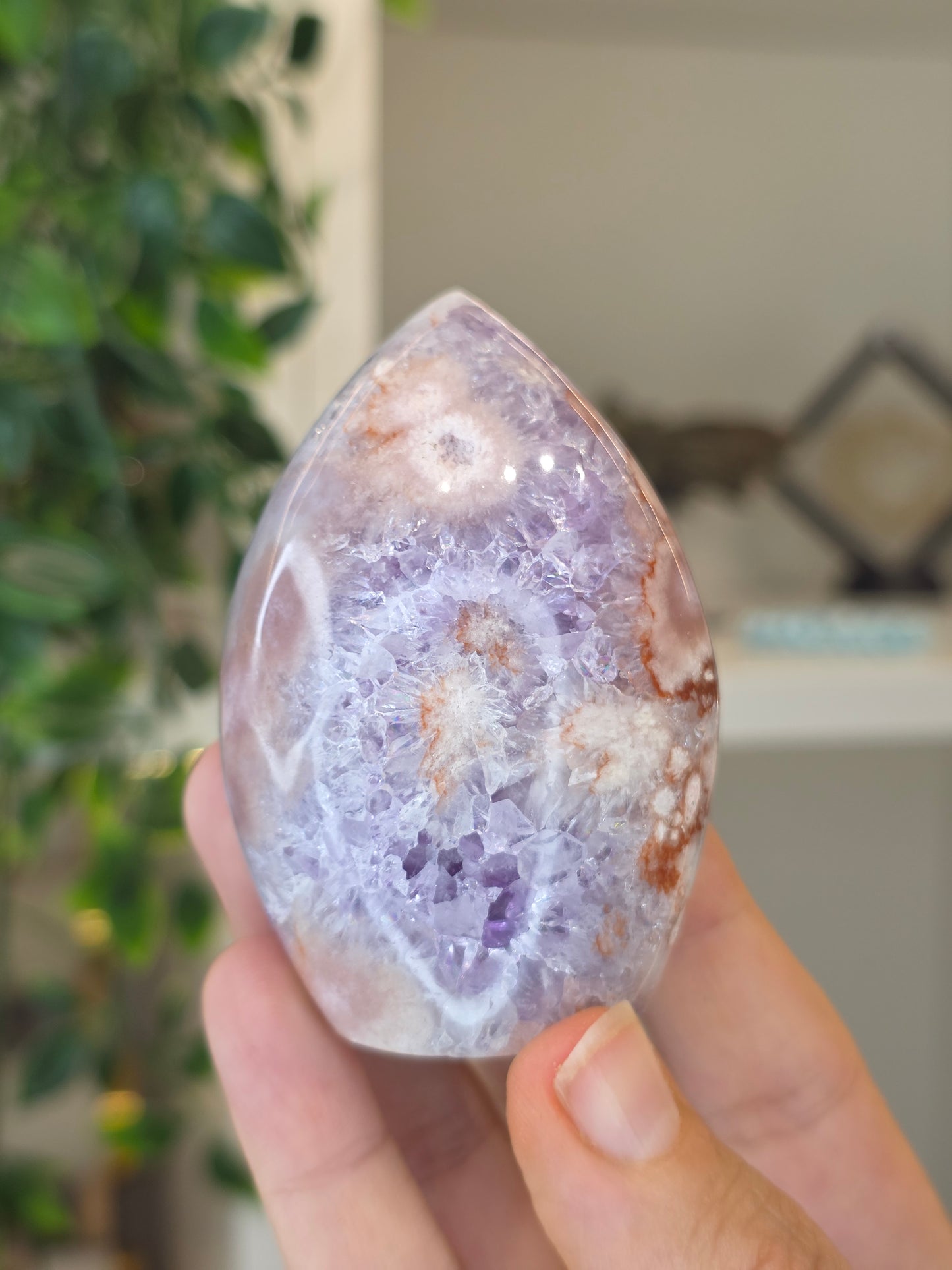 High Grade Madagascan Pink Amethyst Freeform Tear Drop - L