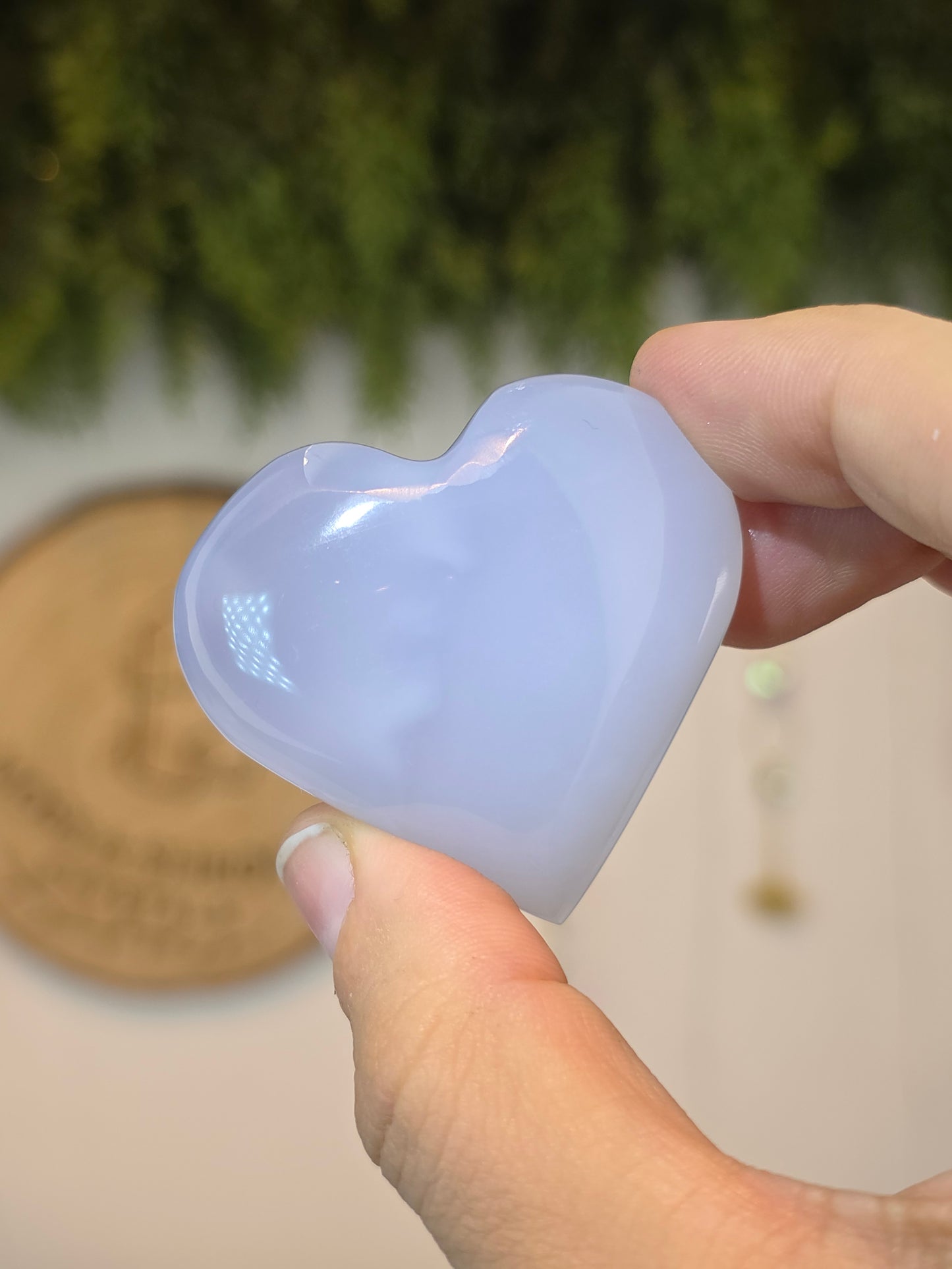 Blue Chalcedony Puffy Hearts