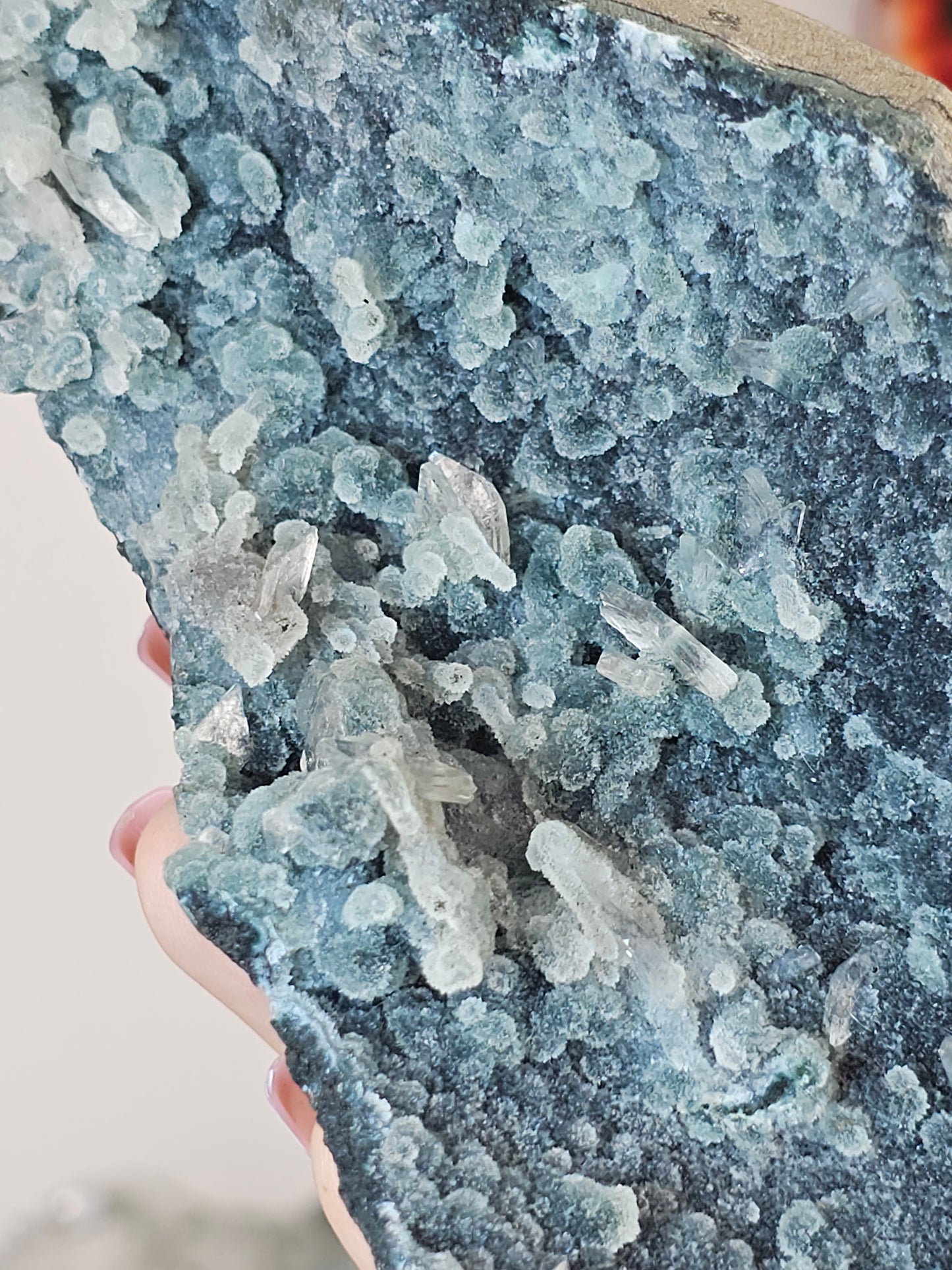 Blue Chalcedony with Apophyllite from Namibia - MAS2437