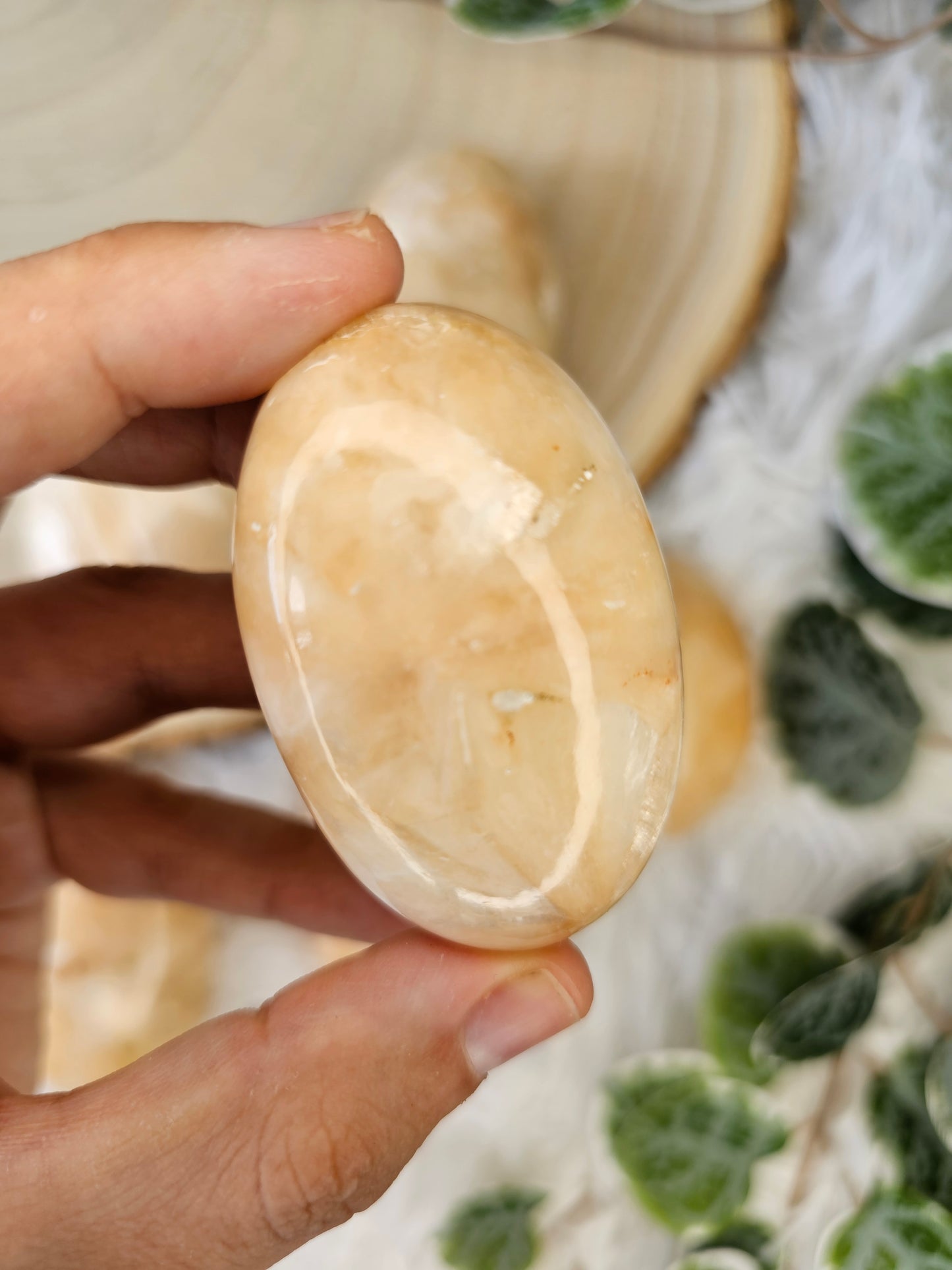 Stilbite Palm Stone - MAS0587
