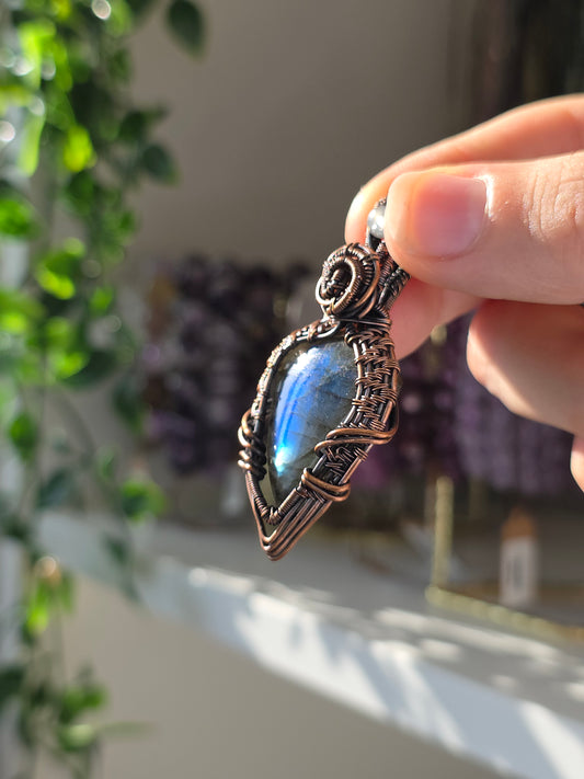 Hand Wrapped Labradorite Necklace - A