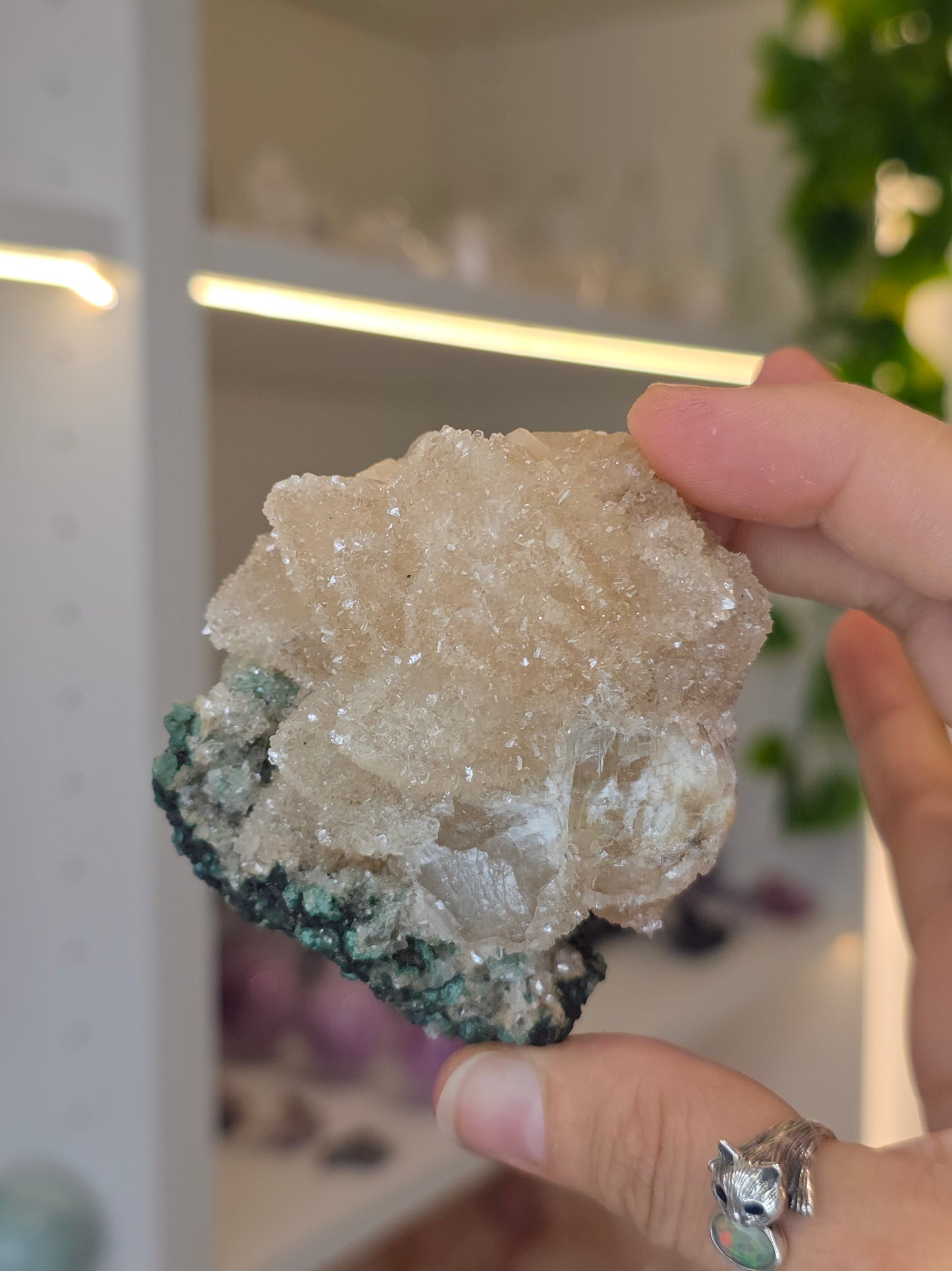 Sugary Dogtooth Calcite with Heulandite and Stilbite from Madhya Pradesh, India - N34