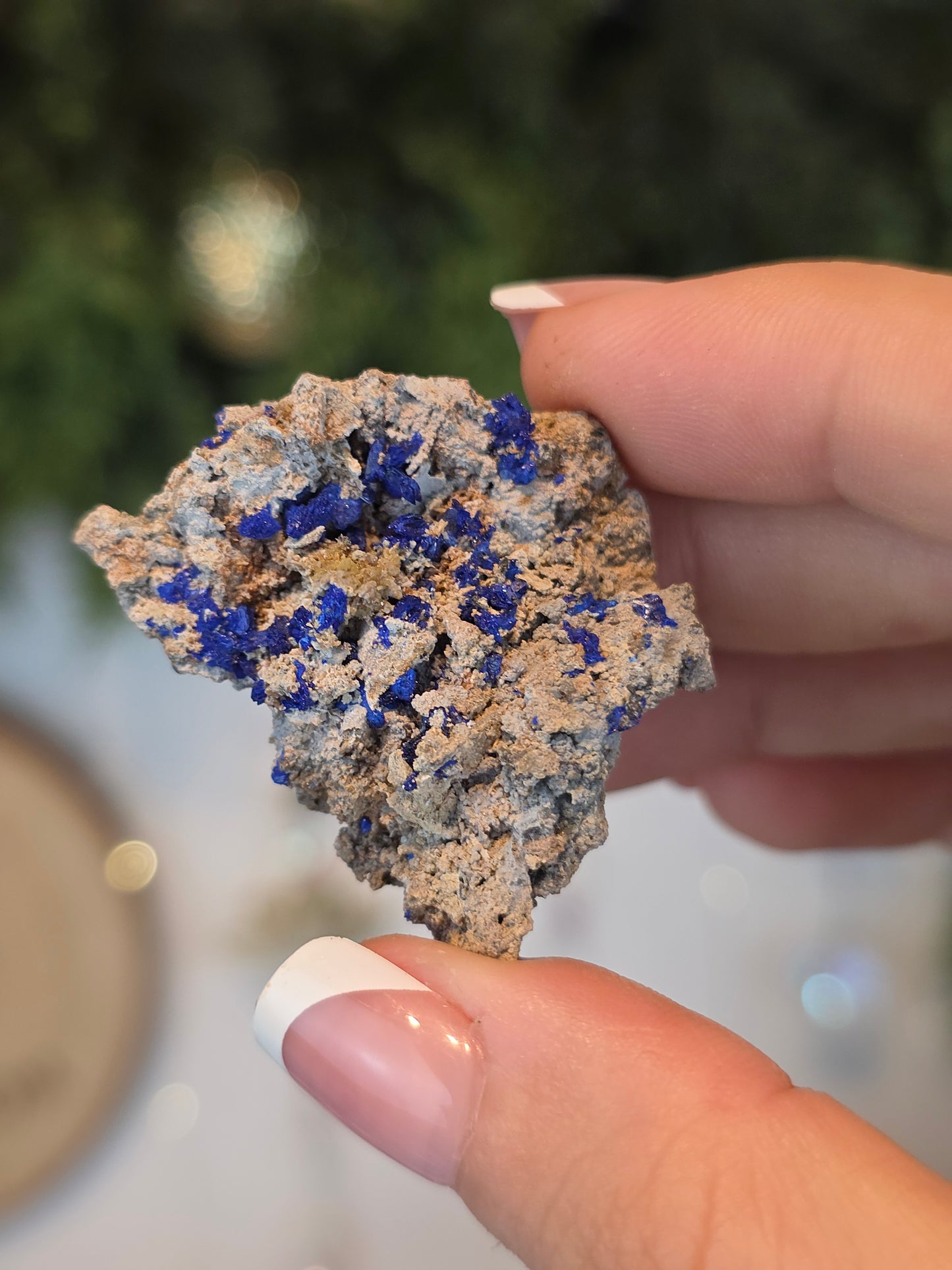 Azurite on Feldspar from An Hui, China - MAS6069