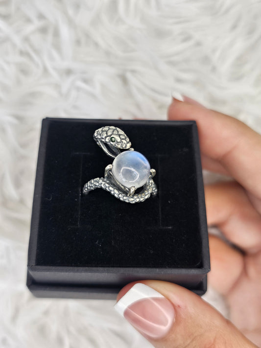 S925 Silver Adjustable Snake Ring - MAS0924