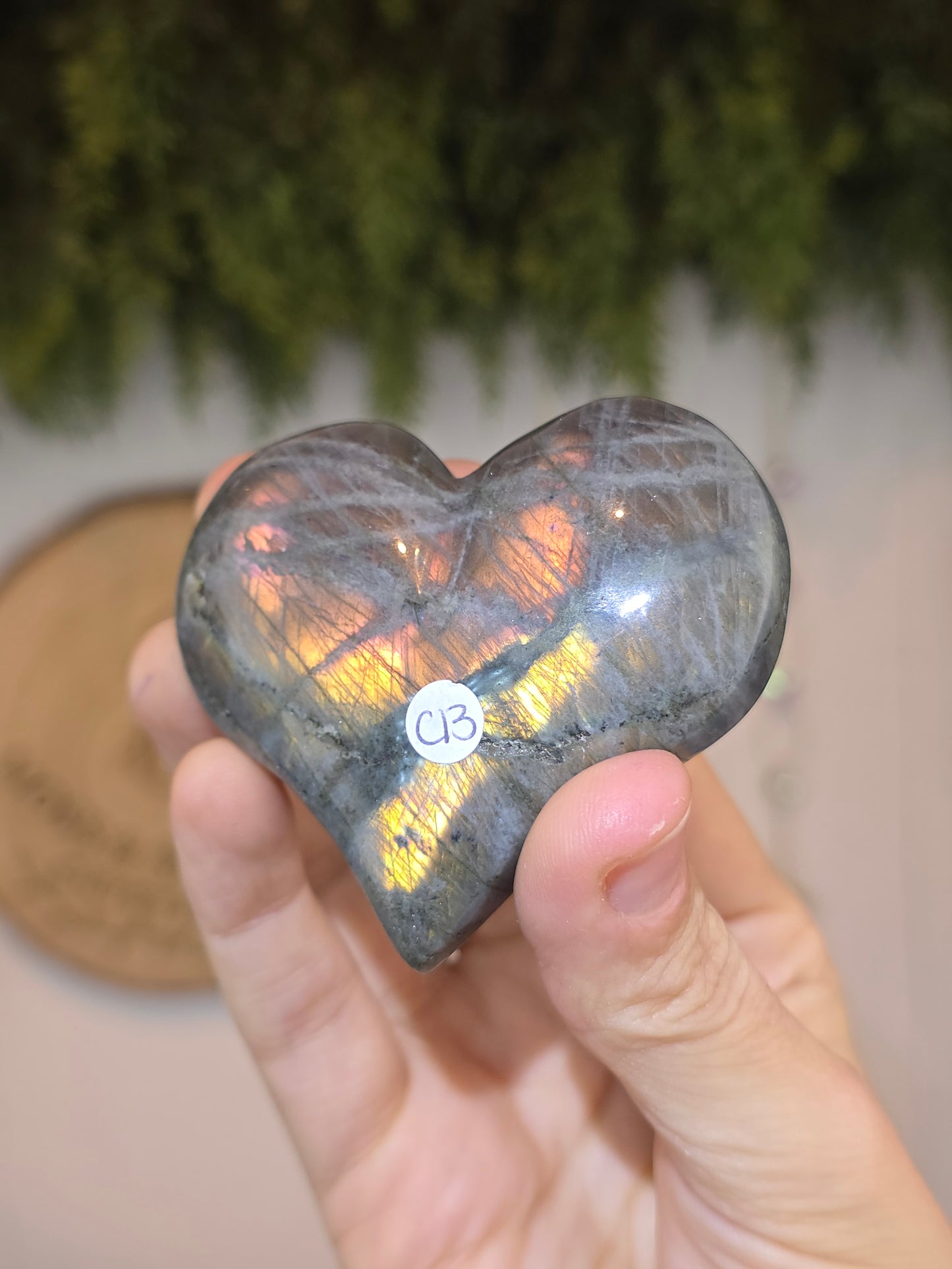 Labradorite Puffy Heart C