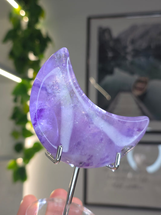 Ametrine (Amethyst with Citrine) Moon with stand - D