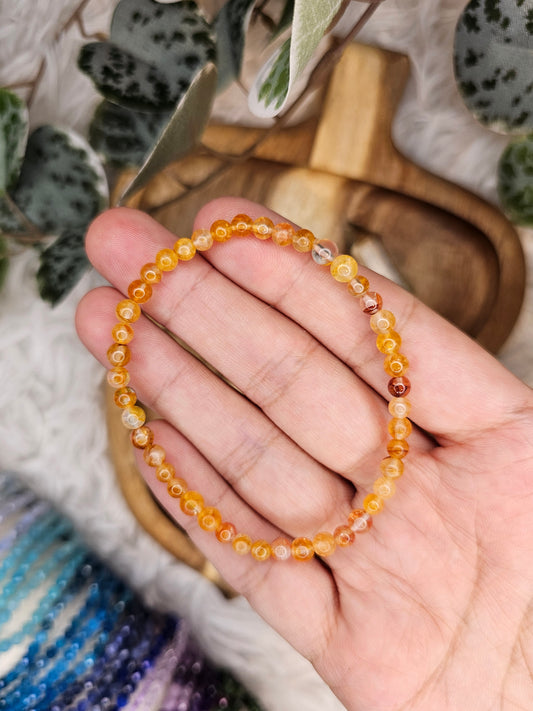 4mm Golden Healer, Mother of Pearl Shell, Garden Quartz Bracelet - MAS0992